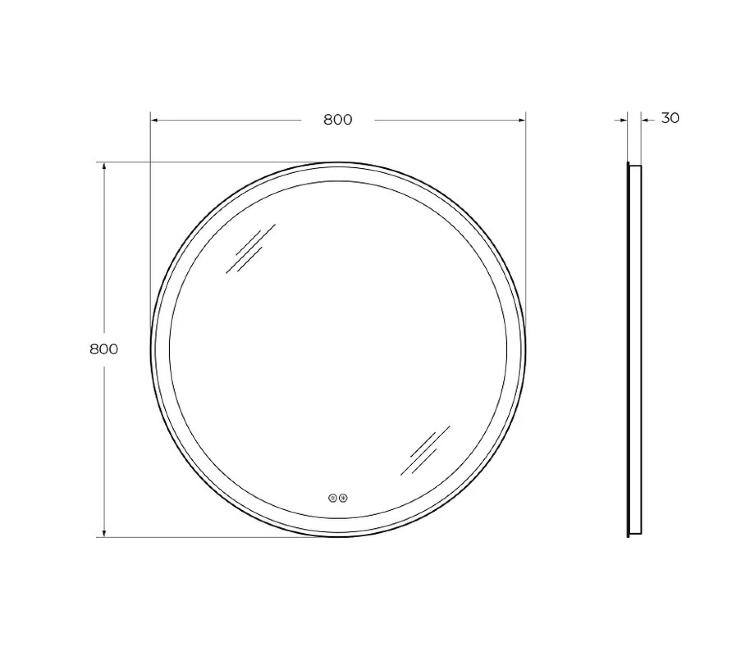 Зеркало Cezares CZR-SPC-MC-800-RGB-TCH с LED подсветкой и RGB подсветкой с сенсорным выключателем и диммером