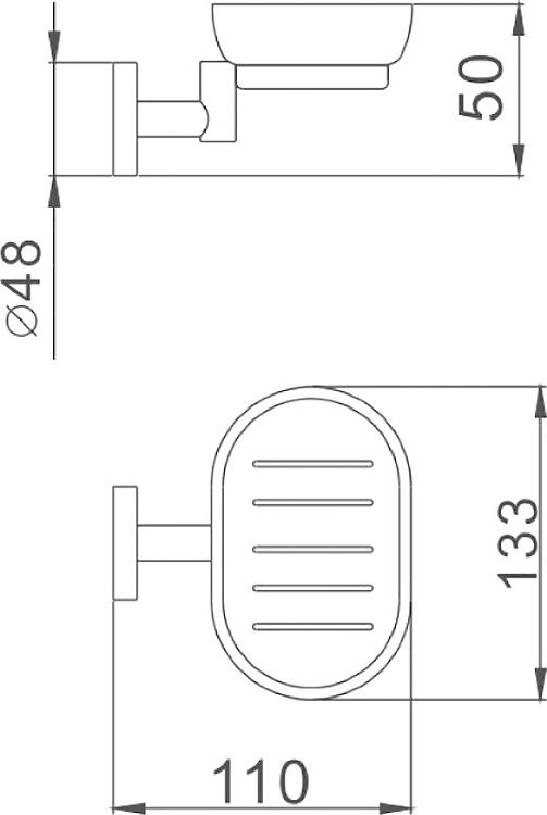 Мыльница Haiba HB1702 хром, подвесная