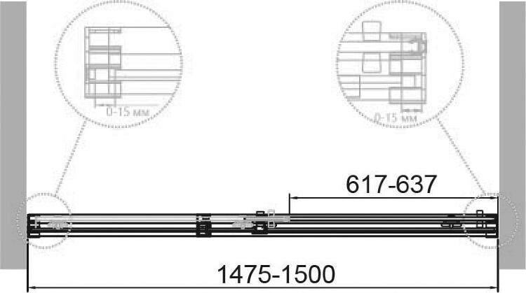 Дверь в проём Cezares DUET SOFT-M-BF-1-150-C-Cr