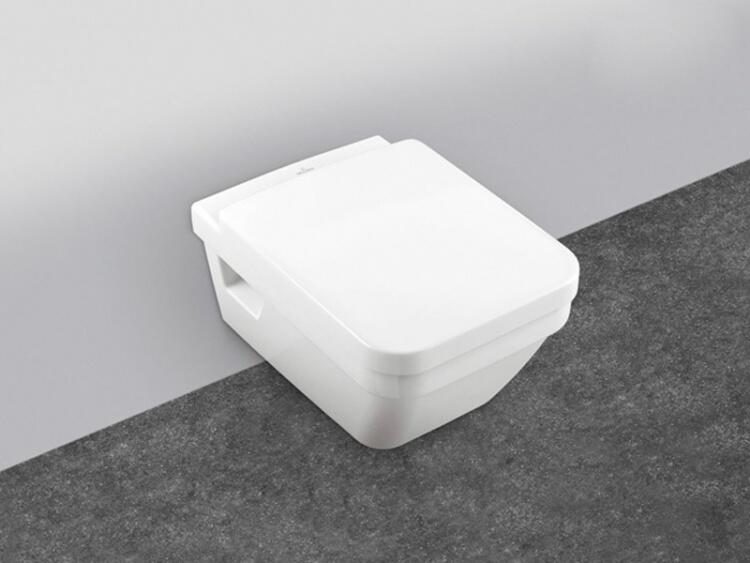 Унитаз подвесной Villeroy & Boch Architectura 5685HR01 белый, прямоугольный, 37x53 см + ершик напольный в подарок