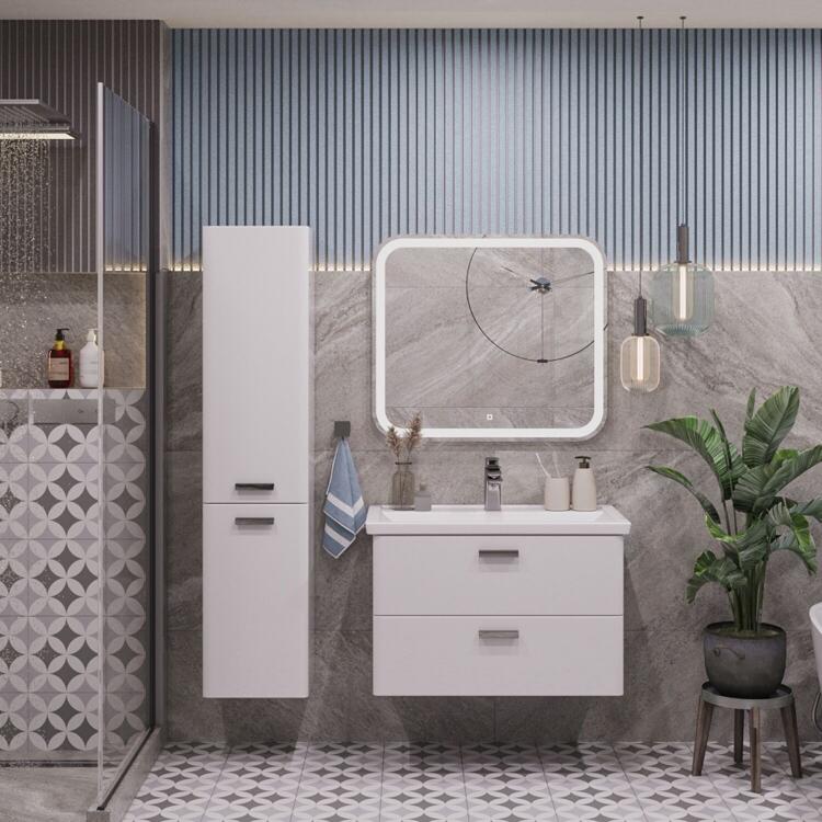 Тумба подвесная SanStar Gretta 80 Без раковины для ванной комнаты, белая