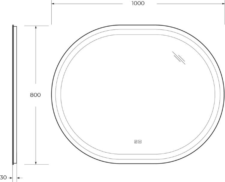 Зеркало Cezares CZR-SPC-GIUBILEO-1000-800-TCH-WARM