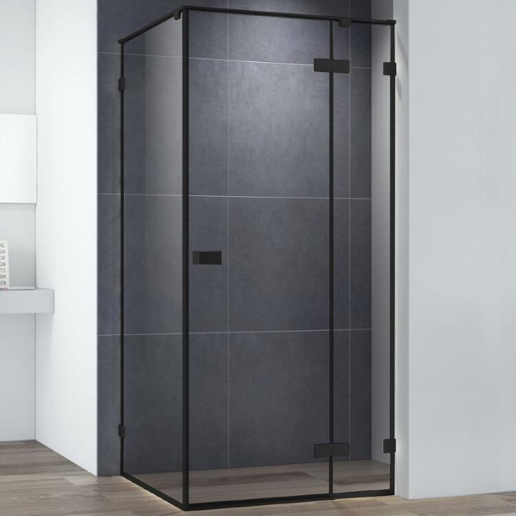 Душевой уголок Cezares BELLAGIO-AH-1-100/90-C-NERO, 100х90х197, профиль черный, прозрачное стекло