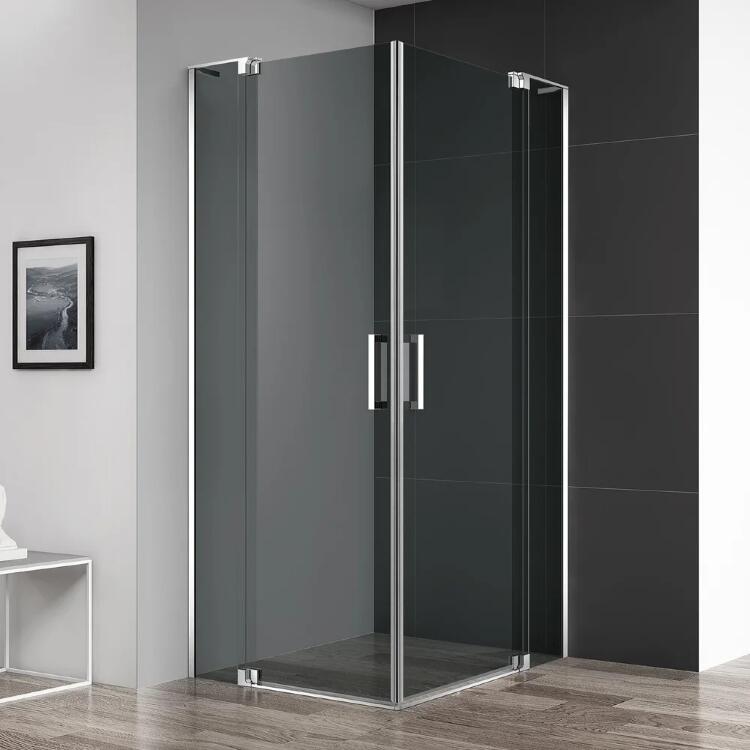 Душевой уголок Cezares Slider AH 2 80/90-100/110 Grigio Cr профиль хром, стекло серое, прямоугольный, двери распашные
