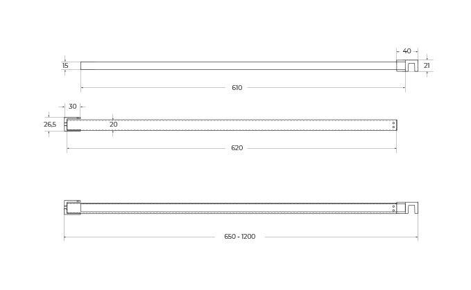 Душевая перегородка BelBagno KRAFT-L-1-70-C-Cr